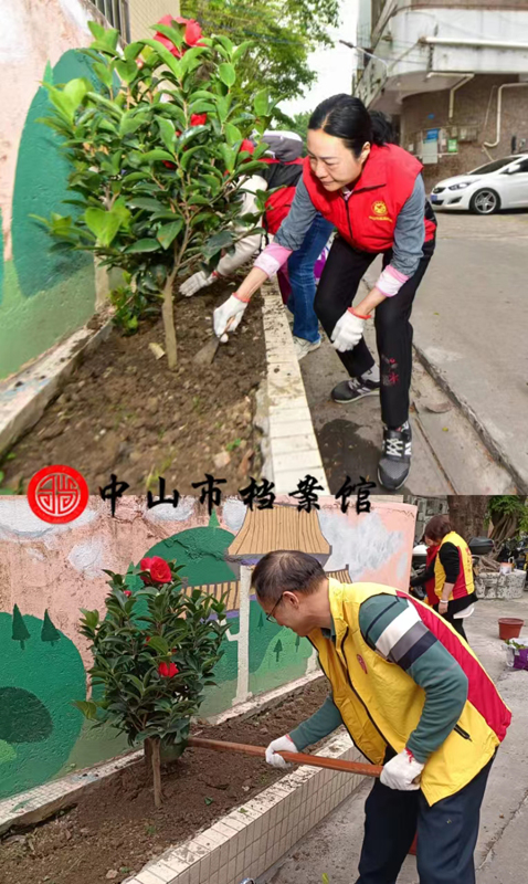 图2：市档案馆党员干部们正在栽种花苗（摄影：黄秋文）.jpg